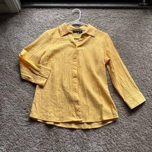 Basic Editions Yellow Button Down Shirt